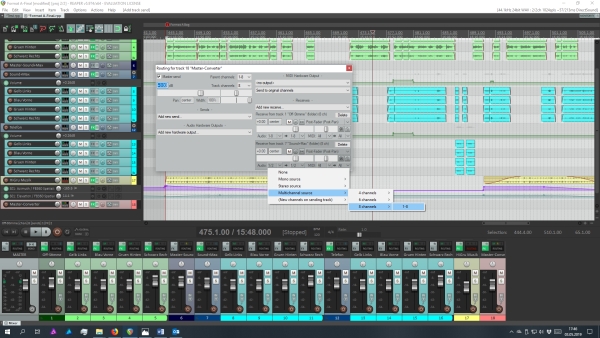 Routing Einstellungen der Masterspur