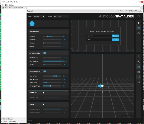 Die Plugin-Einstellung fr Spur 